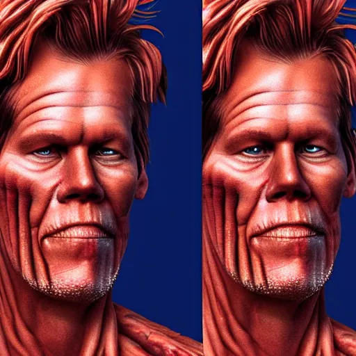 Image similar to ultra detailed kevin bacon shaped exactly like a bacon rendered by octane digital painting inspired by arcimboldo