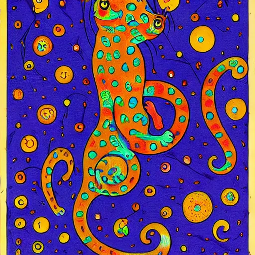 Image similar to cat seahorse shapeshifter by Louis Wain, humanoid fursona, furaffinity, trending on artstation