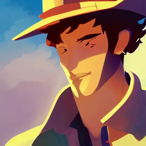 Image similar to face icon stylized minimalist cowboy bebop, loftis, cory behance hd by jesper ejsing, by rhads, makoto shinkai and lois van baarle, ilya kuvshinov, rossdraws global illumination