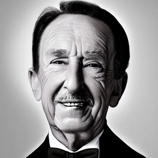 Image similar to old walt disney at age of 5 8 6 years old, color ( sony a 7 r iv, symmetric balance, polarizing filter, photolab, lightroom, 4 k, dolby vision, photography award ), vogue, perfect face, movie poster