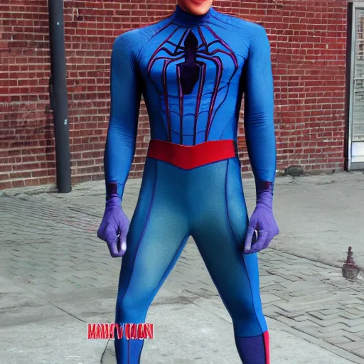 Image similar to the halk wearing spiderman suite