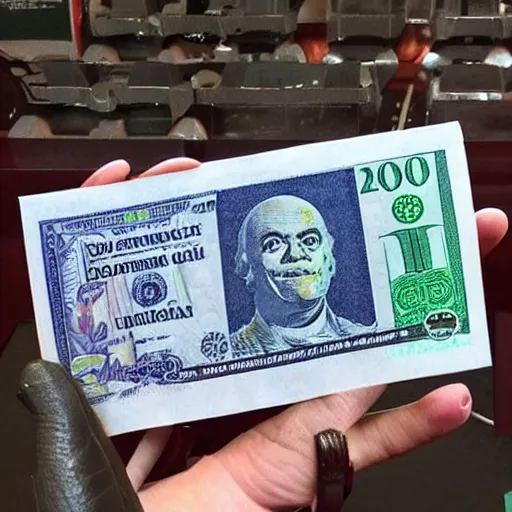 Image similar to pepe printing money