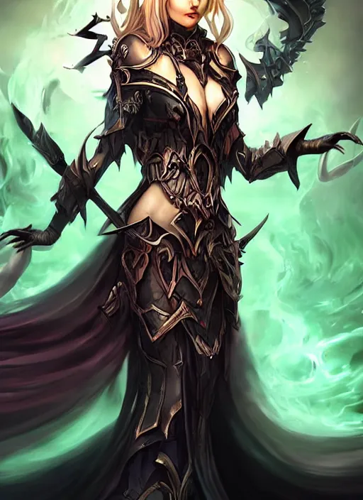 Prompt: splashart of the goddess of death