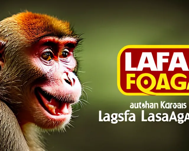 Image similar to A logo for a fast food chain that sells lasagna for monkeys