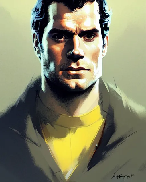 Image similar to hyper - realistic portrait of henry cavill as noble lord by atey ghailan, by greg rutkowski, by greg tocchini, by james gilleard, by joe fenton, by kaethe butcher, dynamic lighting, gradient light yellow, brown, blonde cream and white color scheme, grunge aesthetic