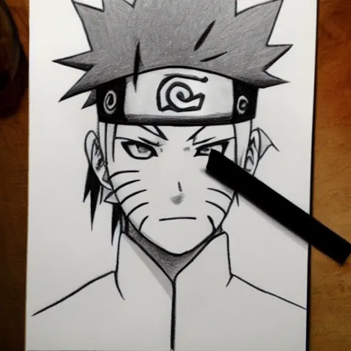 akira pencil drawings of naruto, Stable Diffusion