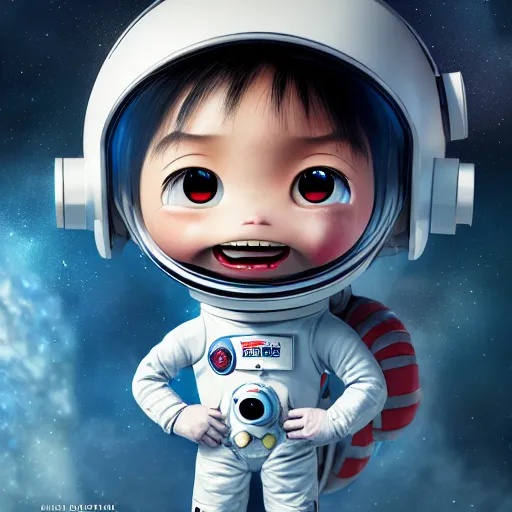 Prompt: an epic chibi comic book style portrait painting of an astronaut, character design by mark ryden and pixar and hayao miyazaki, unreal 5, daz, hyperrealistic, octane render, cosplay, dynamic lighting, intricate detail, cinematic