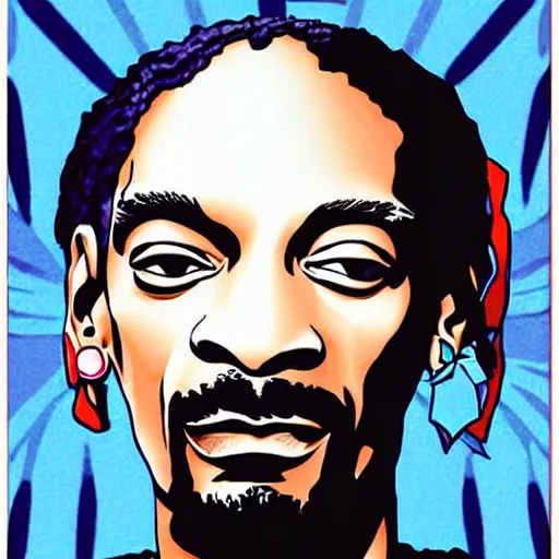 Prompt: snoop dogg from scaterred news paper, pop art