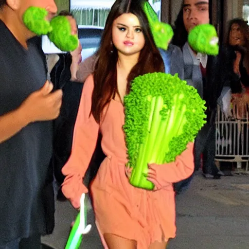 Image similar to selena gomez as celery monster