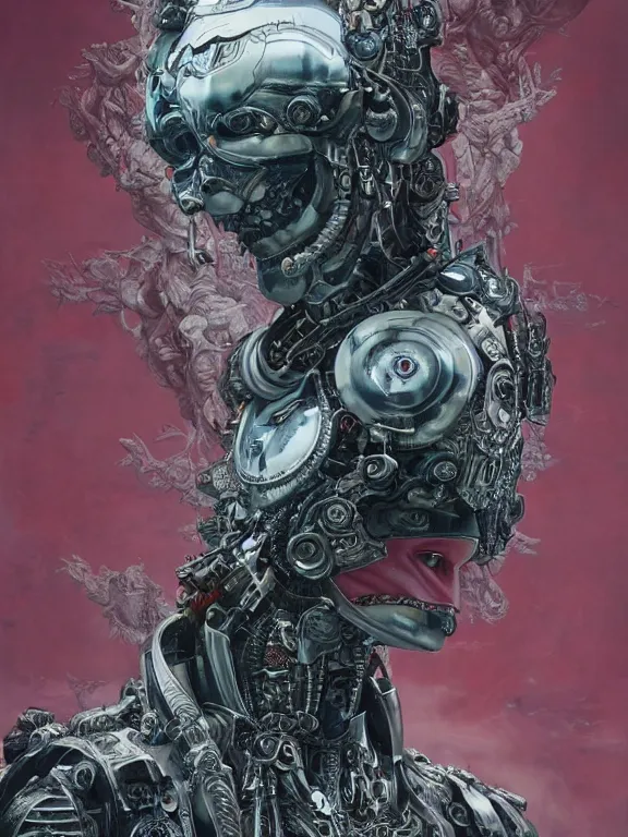 Image similar to art portrait of an undead ghost in the shell, intricate detailed armour ,8k,by tristan eaton,Stanley Artgermm,Tom Bagshaw,Greg Rutkowski,Carne Griffiths, Ayami Kojima, Beksinski, Giger,trending on DeviantArt,face enhance,hyper detailed,minimalist,cybernetic, android, blade runner,full of colour,