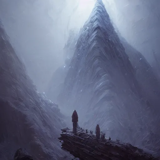 Image similar to at the mountains of madness, painted by seb mckinnon, high detail, dramatic light, digital art, painted by greg rutkowski, promotional movie posterart, trending on artstation