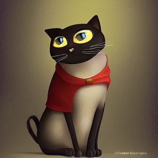 Image similar to cat by pixar style, cute, illustration, digital art, concept art, most winning awards