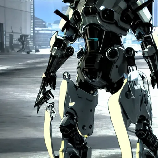 Image similar to Screenshot of Walter White with cybernetic battle armor as a boss in metal gear rising, highly detailed, 4k concept art