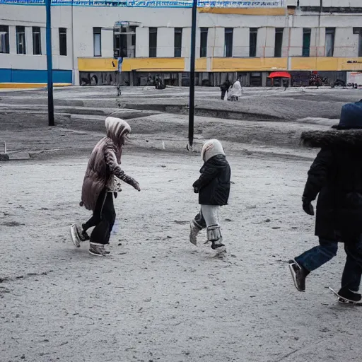 Image similar to moonwalker photo, lunar soil, people on the city street, a detailed photo of a future norilsk base, moon landscape, streetphoto