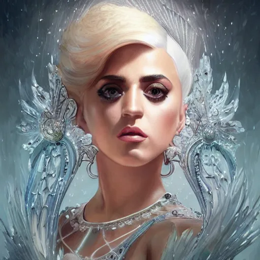 Prompt: full figure ultra realistic illustration, katy perry as lady gaga, intricate, elegant, highly detailed, digital painting, artstation, concept art, smooth, sharp focus, illustration, art by artgerm and greg rutkowski and alphonse mucha