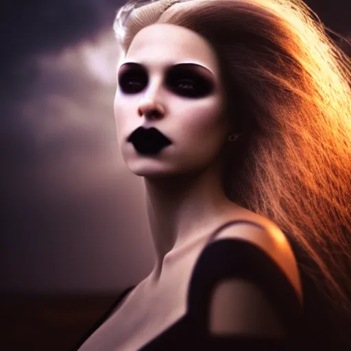 Image similar to photographic portrait of a stunningly beautiful gothic cyberpunk female in soft dreamy light at sunset, god rays, contemporary fashion shoot, by edward robert hughes, annie leibovitz and steve mccurry, david lazar, jimmy nelsson, breathtaking, 8 k resolution, extremely detailed, beautiful, establishing shot, artistic, hyperrealistic, beautiful face, octane render