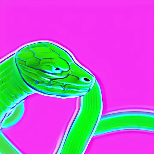 Image similar to green snake head in hoodie, portrait, vaporwave, synthwave, neon, vector graphics, cinematic, volumetric lighting, f 8 aperture, cinematic eastman 5 3 8 4 film