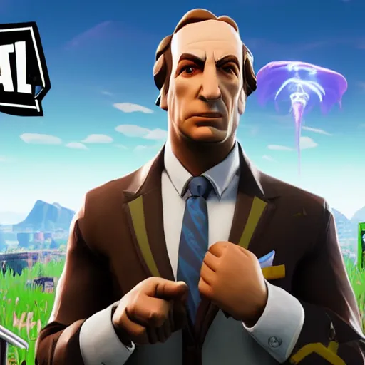 Prompt: saul goodman in the video game fortnite