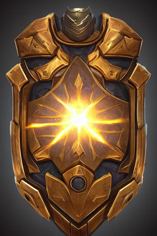 Image similar to shield fantasy epic legends game icon stylized digital illustration radiating a glowing aura global illumination ray tracing hdr fanart arstation by ian pesty and katarzyna da „ bek - chmiel