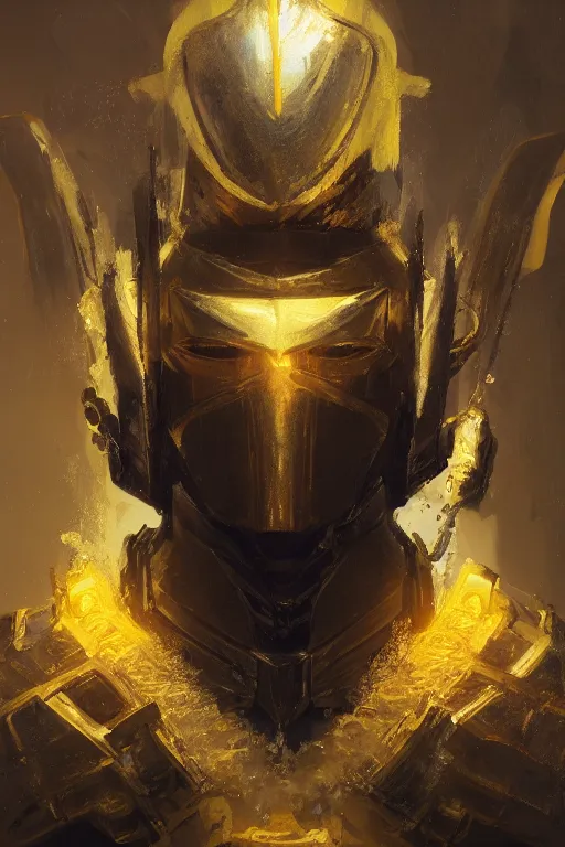 Prompt: A fancy portrait of a yellow glowing holy knight by Greg Rutkowski, Sung Choi, Mitchell Mohrhauser, Maciej Kuciara, Johnson Ting, Maxim Verehin, Peter Konig, 8k photorealistic, cinematic lighting, HD, high details, dramatic, Bright atmosphere, trending on artstation