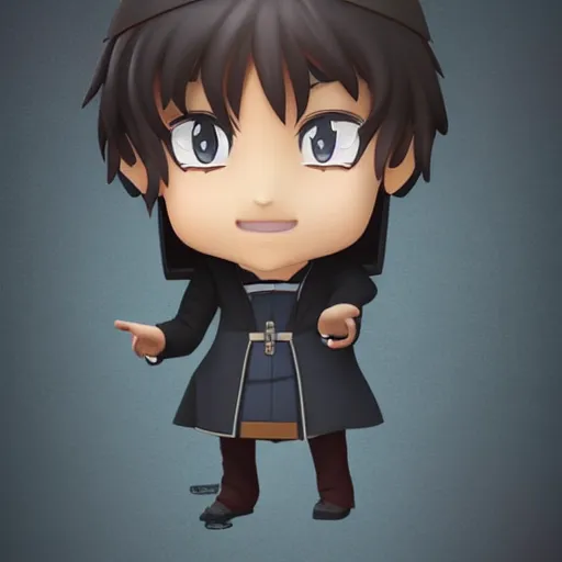 Prompt: face detailing portrait painting of wizard in the style of matte painting nendoroid and chibi, eyes in the style of nendoroid, middle close up, Julian ope, flat shading, 2D illustration, Swiss modernizm, ukiyoe style, simple dark backgrounds