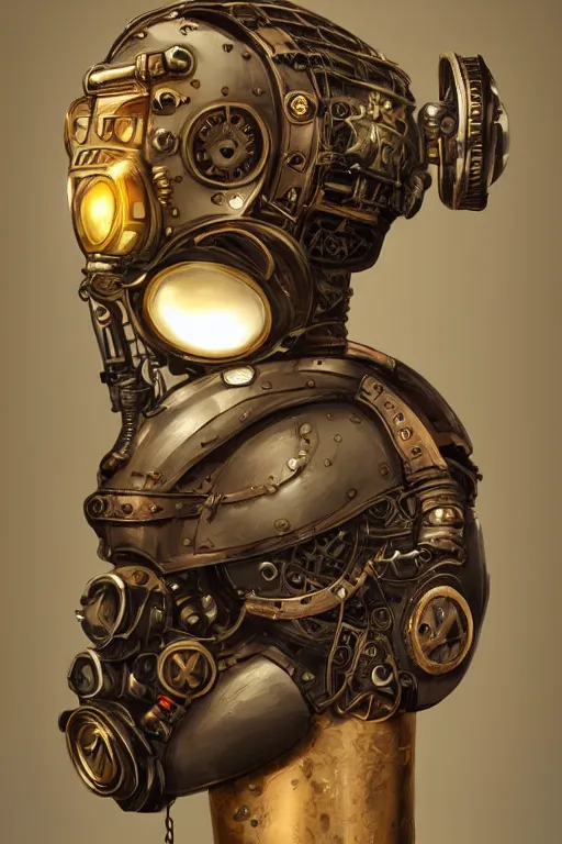 Image similar to steampunk helmet fantasy art mask robot ninja stylized digital illustration sharp focus, elegant intricate digital painting artstation concept art global illumination ray tracing advanced technology chaykin howard and campionpascale and cooke darwyn and davis jack