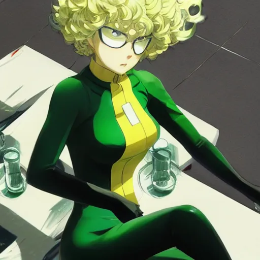 Prompt: tatsumaki from one punch man, art by makoto shinkai, ross tran, kuvshinov ilya, cushart krenz, wlop, detailed, sharp focus, intricate