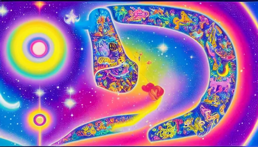 Image similar to the two complementary forces that make up all aspects and phenomena of life, by Lisa Frank,