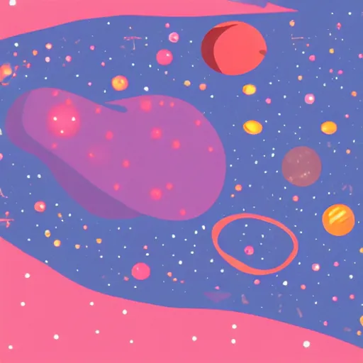 Image similar to Liminal space in outer space, Blob World aesthetic