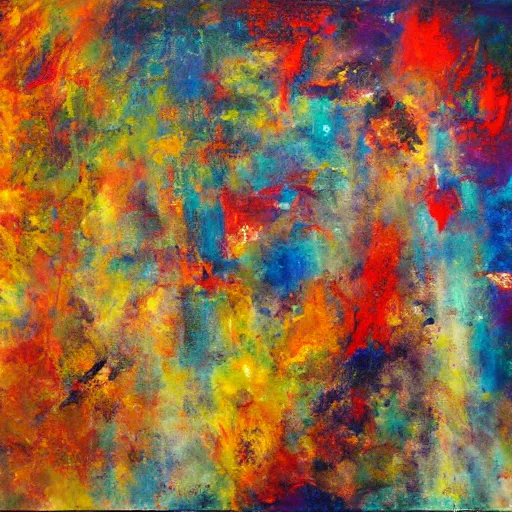 Prompt: a stunning abstract painting of the end of time