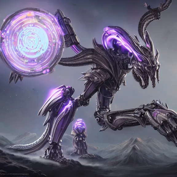 Image similar to extremely detailed ground shot of a giant beautiful stunning goddess 1000 meter tall anthropomorphic hot robot mecha female dragon, silver sharp streamlined armor, detailed head, sharp claws, glowing Purple LED eyes, sitting elegantly om a mountain, behind a tiny village the size of her foot, micro pov, dragon art, warframe fanart, Destiny fanart, macro art, giantess art, furry art, furaffinity, high quality 3D realism, DeviantArt, Eka's Portal, HD