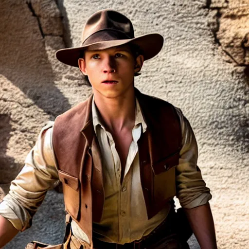 Image similar to tom holland as indiana jones