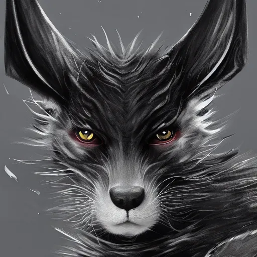 Image similar to Portrait furry ears snout collar neck paws Dragon ASPCA National Geographic Wikipedia Demiurge pet adoption quill splatterpaint rorschach 4k artstation unreal engine render greg rutkowski