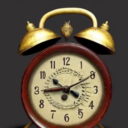 Image similar to “An alarm clock from the 1800s but the numbers are emojis”