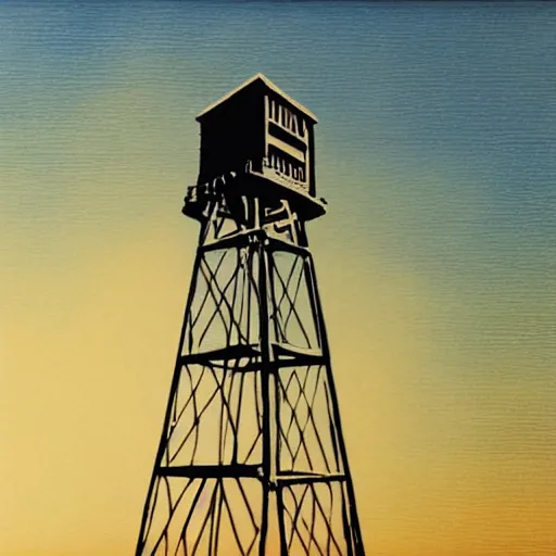 Image similar to the watchtower, stencil art, modern, gradients