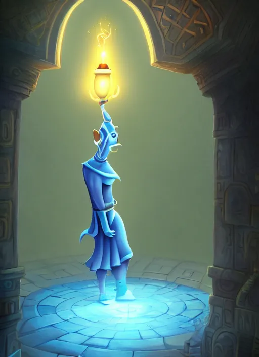 Image similar to genie coming out of his lamp in the middle of a palace . by Ciryl Rolando, hyperrealistic illustration, digital art, 4k, very detailed faces