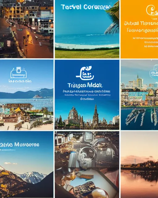 Prompt: social media post for a travel company, modern, vibrant, very detailed