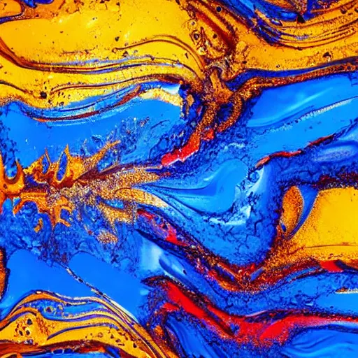 Prompt: abstract art of oil mixed with water