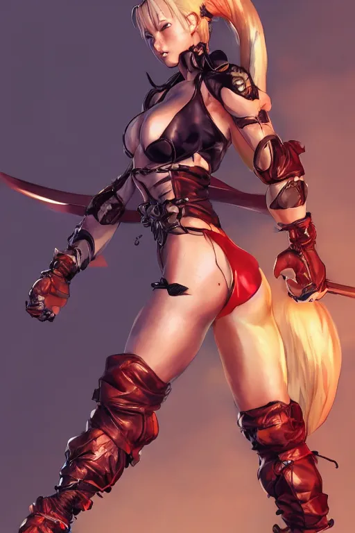 Image similar to Cammy from street fighting spinoff in blade and soul concept art on a render by the artist Hyung tae Kim , Jiyun Chae, Joe Madureira, trending on Artstation by Hyung tae Kim, artbook, Stanley Artgerm Lau, WLOP, Rossdraws