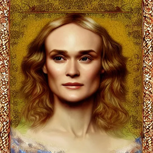 Image similar to diane kruger as an angel, detailed digital painting, pre - raphaelite, intricate