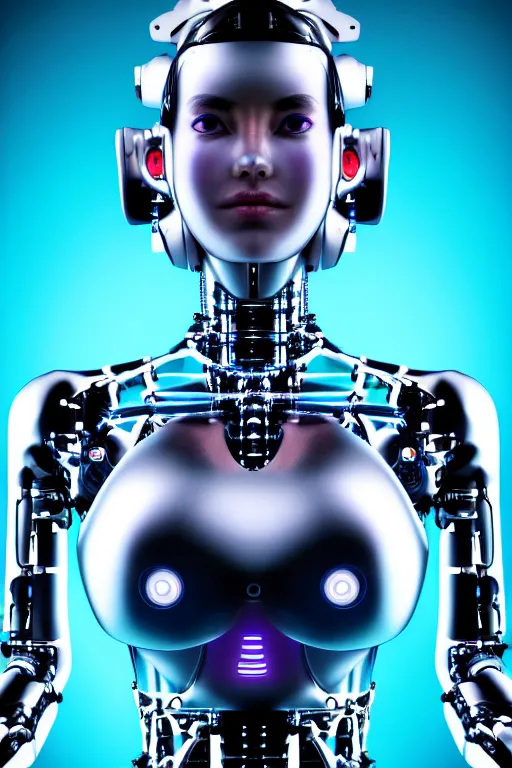 Prompt: detailed photo of the half - cybernetic robocatgirl with human face, symmetry, awesome exposition, very detailed, highly accurate, intricate, professional lighting diffracted lightrays, 8 k, sense of awe, science fashion magazine cover