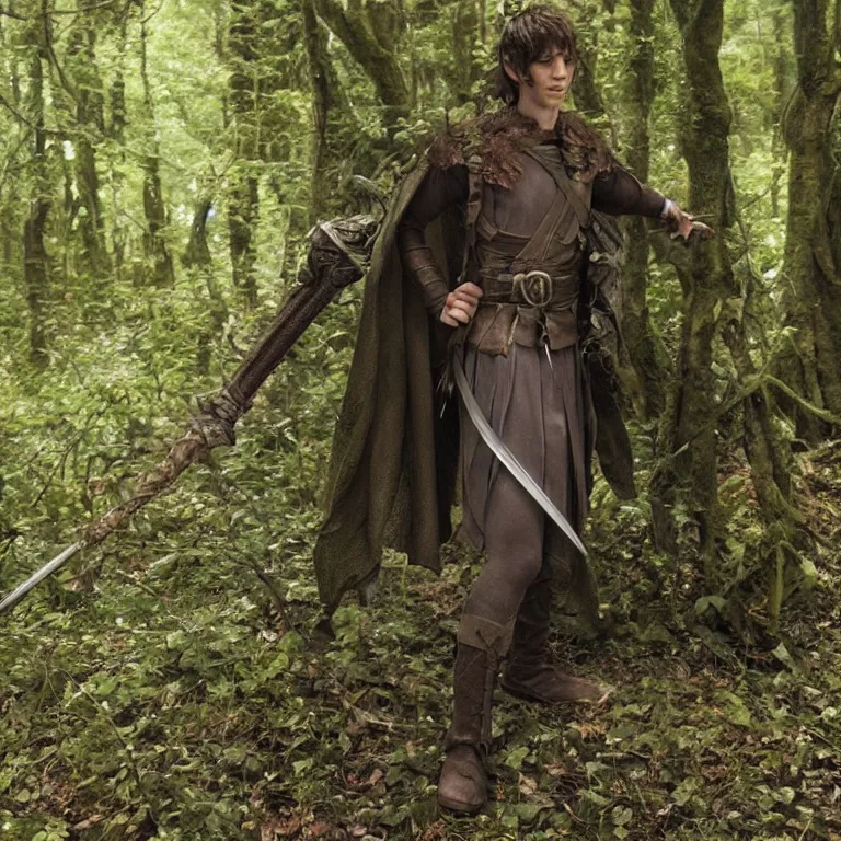 Image similar to elvish male warrior in forest, lord of the rings style