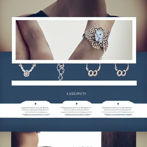 Image similar to landing page of a modern and elegant jewelry, web design, concept