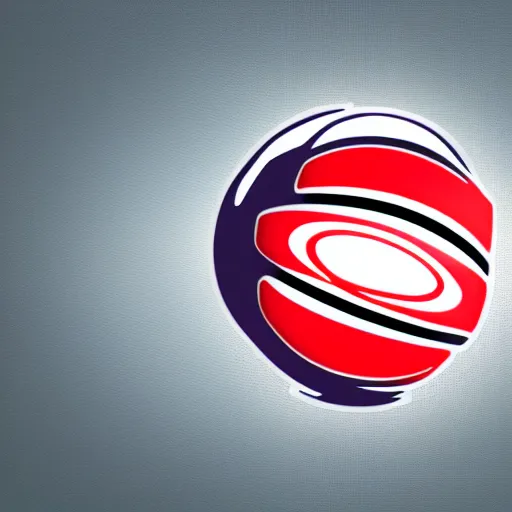 Image similar to a 2 d render logo of a basketball with saturn rings and a white background,