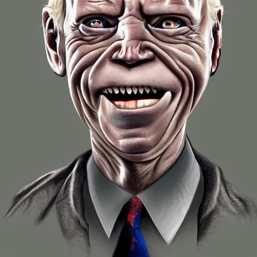 Image similar to portrait of joe biden or golum by greg ruthkowski