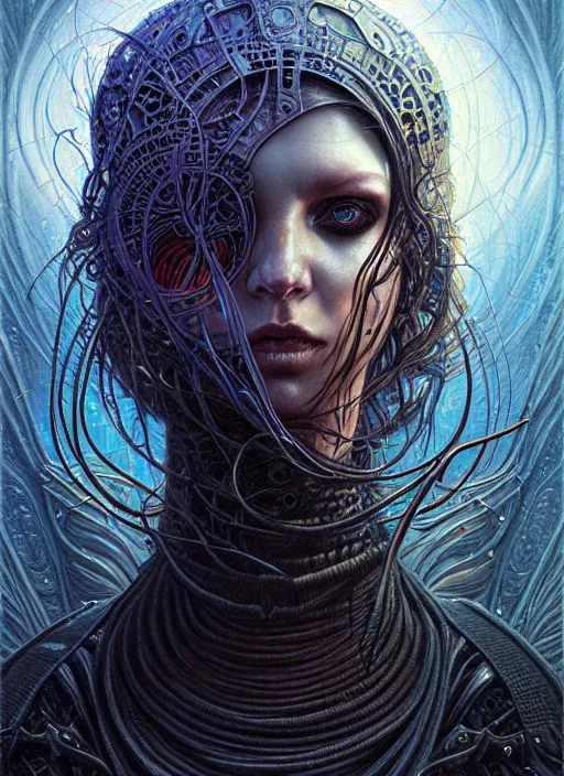 Image similar to portrait of dark mage, hyper detailed masterpiece, dystopian background, jean giraud, digital art painting, darkwave goth aesthetic, lovecraftian, artgerm, donato giancola and tom bagshaw