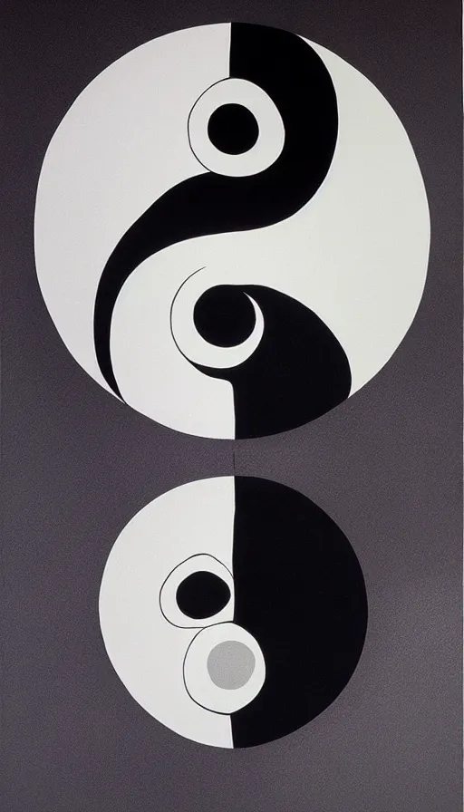 Image similar to Abstract representation of ying Yang concept, by Zeng Fanzhi