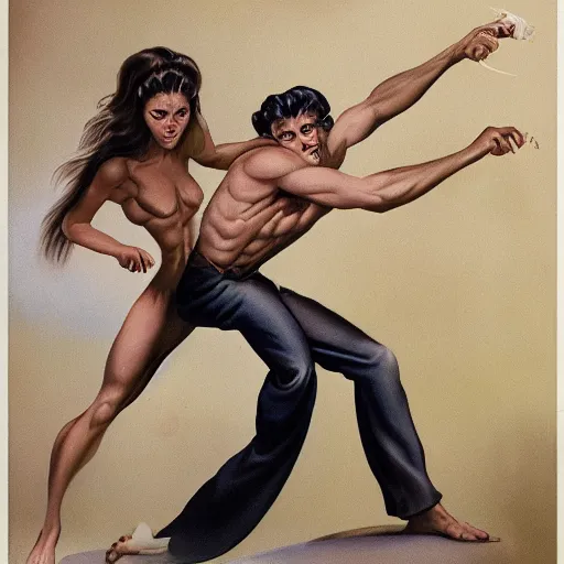 Image similar to Wikipedia administrator banning users in the style of Boris Vallejo