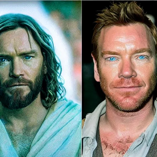 Image similar to ewan mcgregor as jesus