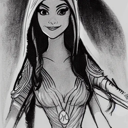 Image similar to milt kahl sketch of victoria justice as princess padme from star wars episode 3